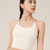 Resim Güzel Kadınlar için Çapraz Askılı Sütyen Pedli Polyester ve Amonyaklı Yazlık Üstler, Dış Mekan Koşu ve Yoga İçin Uygun 