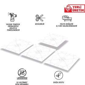 Resim Kendinden Yapışkanlı Silinebilir Mermer 010 Desenli Pvc Karo 30X30 cm (33 Adet) 3m2 