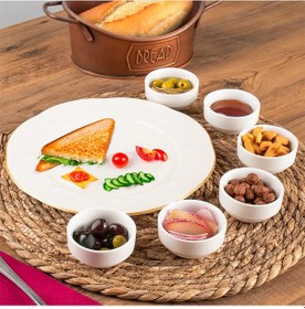 Resim Porsima Bone 15688 6 Lı Sunumluk Kase Mini Sosluk Çerezlik Kase 