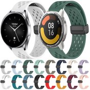 Resim Sones Xiaomi S2 46mm 22mm Katlanır Manyetik Toka Silikon Saat Kordonu 