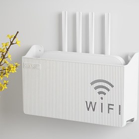 Resim Kolay Kurulumlu Kablosuz Router Tutucu - Matkap Gerektirmeyen Duvar Montajlı Depolama Kutusu, Cilalı Yüzey, Ev & Ofis İçin Çok Amaçlı Düzenleyici, Yardımcı Kanca 