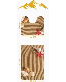 Resim Modern Desenli Dijital Baskı 3 Lü Banyo Paspas Takımı Yıkanabilir Kaymaz Tabanlı Klozet Takımı Klz0011 Renkli 