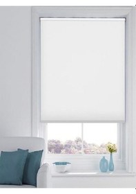 Resim Modern Düz Ekru Zebra Stor Güneşlik Etek Dilimsiz Stor Perde Ekru 