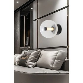 Resim Mediterian Modern siyah metal yatak başlığı ve salon aplikasyonu, E14 duy tipi, şık tasarım 