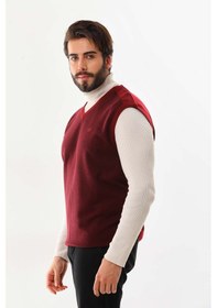 Resim Pelikan Erkek V Yaka Süveter 9617 Kiremit 