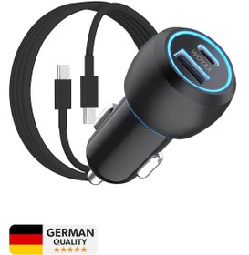 Resim Woyax Araç Şarj Aleti Çakmaklık Type-c + Usb Girişli Kablolu Set 38w 2 İn 1 Car Charger 
