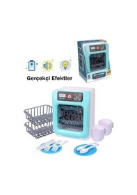 Resim Pilli Işıklı Sesli Aparatlı Eğitici Evcilik Oyuncak Bulaşık Makinesi 