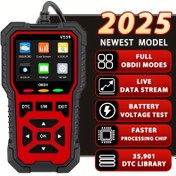 Resim 2025 Yükseltilmiş OBD2 Tarayıcı - Motor Hatası Işıkları, Hata Kodları, I/M Hazır Göstergesi, Araç Bilgi Erişimi ve Voltaj Testi için Araç Teşhis Aracı, 10 Dil Desteği, Canlı Veri Akışı, Pil/Voltaj Testi, Taşınabilir Tasarım, Kullanıcı Dostu Arayüz, Fonksiyonlar Listesi, Pil Olmadan 
