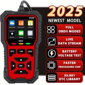 Resim 2025 Yükseltilmiş OBD2 Tarayıcı - Motor Hatası Işıkları, Hata Kodları, I/M Hazır Göstergesi, Araç Bilgi Erişimi ve Voltaj Testi için Araç Teşhis Aracı, 10 Dil Desteği, Canlı Veri Akışı, Pil/Voltaj Testi, Taşınabilir Tasarım, Kullanıcı Dostu Arayüz, Fonksiyonlar Listesi, Pil Olmadan 