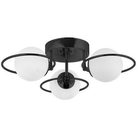 Resim Eray Aydınlatma 3 Lü Opal Camlı Siyah Avize Siyah 