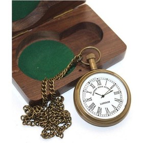 Resim Larimar Ahşap Kutulu Pirinç Köstekli Saat Model 4 - 9072027390861lmr 