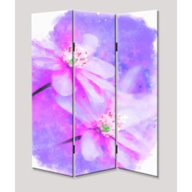 Resim Dekoyes Flower 3 Kanat Tekerlekli Kanvas Paravan 