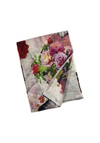 Resim Mim Eşarp Mısırlı Eşarpları Desenli Yün Şal 75x190 Kırmızı 