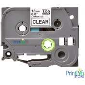 Resim Printpen BROTHER P-Touch TZE-141 SEFFAF ETIKETE SIYAH (18mm x 8m) Etiket 