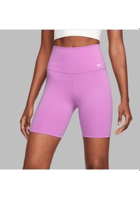 Resim Nike Dri-fıt One Yüksek Belli 18 Cm Kadın Bisiklet Şortu, Kadın Mor Şort Tayt Mor 