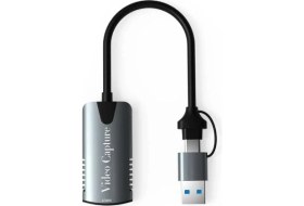 Resim TeknoKapsül Type-C To USB 2in1 Video Capture Yakalama Kartı 4K 1080P Uçlu HDMI To Type-C Pc Bilgisayar Video Adaptör Çevirici 