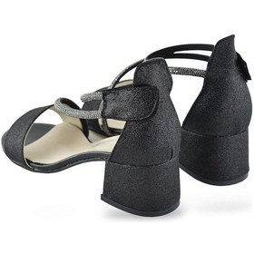 Resim 259 Abiye Kız Çocuk Topuklu Ayakkabı Düğünlük Nişan Abiye Elbise Ayakkabısı Siyah 