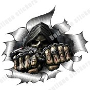 Resim Turuncu-15 Cm-3d Kafatası Etiket Yırtık Metal Kafatası Çıkartması Pvc Vinil Yapışkan İçin Uygun Motosiklet Araba Tampon 