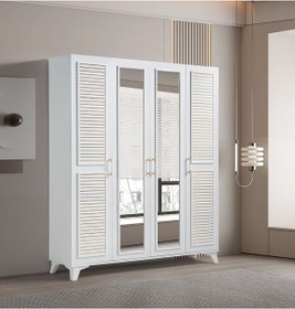 Resim Pema Home Gold Class %100 Mdf 4 Kapaklı Dolap Gardırop 