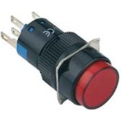 Resim 16mm Kalıcı Butonlar 1no/1nc 5p Led Voltajı 10v 24v Ve 220v Yuvarlak Kırmızı 
