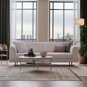 Resim Enza Home Basel 3'lü Yataklı Koltuk - Beyaz 