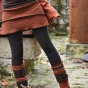 Resim Kadınlar İçin Retro Renk Bloklu Dar Kesim Uzun Pantolon Etek - Yüksek Esneklik Makinede Yıkanabilir İlkbahar/Sonbahar Dış Giyim, Elastik Bel Bandlı, Düz Renk ve Kontrast Detaylı, Günlük ve Resmi Kıyafetler için Vintage Tarz, Yüksek Esneklik Malzeme 
