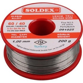 Resim Soldex 1.00mm Kalın 200 Gram Kalın Lehim Teli Sn60 Pb40 