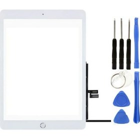 Resim Apple Uyumlu iPad 7.nesil A2197-a2198-a2200 Servis Home Tuşlu Dokunmatik Beyaz + Tamir Seti 