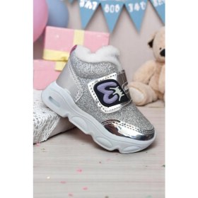 Resim 744 Gümüş Işıklı Peluşlu Hafif Rahat Kız Bebe Bot 