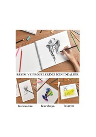 Resim 12 Renk Adel Kuru Boya 35x50 Cm Telli Spralli Resim Defteri Hamur Silgi Kalemtraş 15 Yaprak Resim Defteri Kuruboya Kalem Çok Renkli 