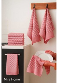 Resim 10 Lu Dama Desenli Mutfak Kurulama Bezi 50x70 Cm Kırmızı Renkli 