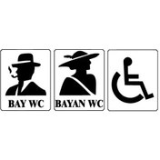 Resim Wc Üçlü Set Sticker 40 X 16 Cm 