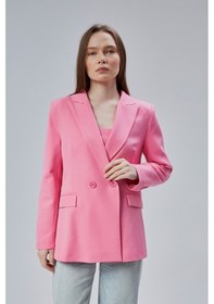 Resim Kadın Salaş Kesim Astarlı Dokuma Blazer Ceket Siyah 