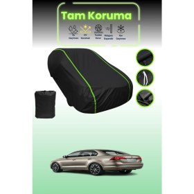Resim Dokaca Neo Siyah Neon Fitilli Volkswagen Bora 3 Uyumlu Oto Branda Araba Brandası Koruma Örtüsü 