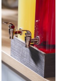 Resim Acar Dominic 2 Li Ahşap Standlı Cam Sebil - 2.6 Lt Şeffaf 