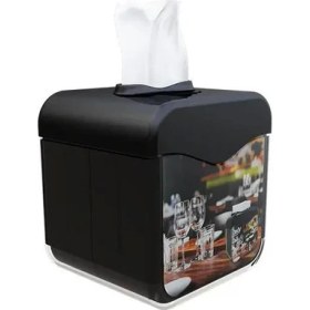 Resim Only Evo Beyond Reklam Alanlı Giydirilebilir Masaüstü Dispenser Peçetelik - Siyah -145X145X145 Mm. 