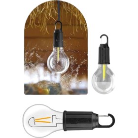 Resim Zero Land Ds-Derin Taşınabilir Şarjlı LED Ampul Askılı Lamba Kamp Bahçe Lambası 