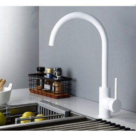 Resim Sardıcı Mutfak Eviye Bataryası Beyaz Musluk 