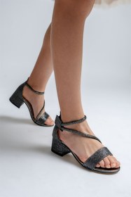 Resim mnpc Kız Çocuk Platin Topuklu Simli Abiye Ayakkabı 