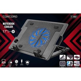 Resim Işıklı Ledli Standlı Tek Fanlı Laptop Soğutucu Concord C-882 