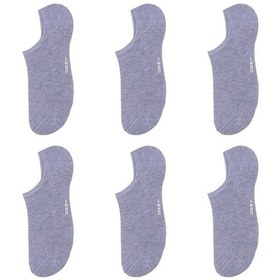 Resim 6 Çift Gri Kadın Bambu Görünmez (Sneaker) Spor Ayakkabı Çorap Gri 