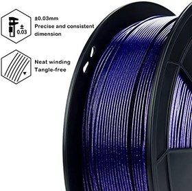 Resim ZIRO PLA parlak filament 1,75 mm 3D yazıcı filamenti, PLA 1,75 mm elmas serisi, 1 kg, boyut doğruluğu +/- 0,05 mm, elmas mavi 