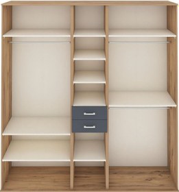 Resim Hyperion Dolap 10 Raflı 2 Çekmeceli 3 Askılı 220x44x243 Çam-aytaşı/antrasit Aytası/antrasıt 