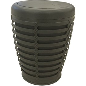 Resim Prima Nova Palm Döner Kapaklı Çöp Kovası 7.5 Lt Banyo Mutfak Ofis Antrasit Gri 