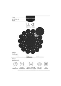 Resim Cool Halı Luke 508 Siyah Yuvarlak Halı Bohem Örgü Hasır Kilim Dekoratif Mutfak Balkon Banyo Halısı 