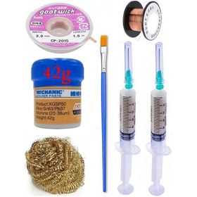 Resim Mechanic Krem Lehim 183 C 42g Flux Lehim Toplama Cp-2015 Emme Teli 2,0mm Havya Uç Temizleme Set05 