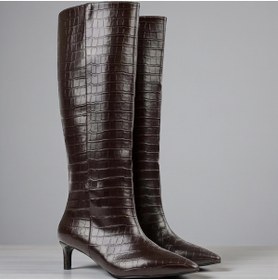 Resim runa shoes kroko detay topuklu çizme 