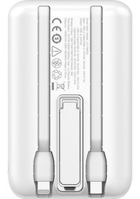 Resim Lapas Lp-pw004 Akıllı Saat Kablosuz Şarj Özellikli Wireless Powerbank 10000mah 15w Beyaz 