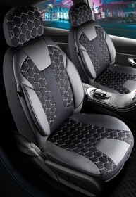 Resim Fresh Start Mazda 3.23 Uyumlu Deri Detaylı Oto Koltuk Kılıfı Ön Arka Set Cyrus Model Siyah Beyaz Fs 