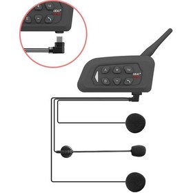 Resim Jokmae Ejeas V4plus Type-c Bağlantı 4 Kişi Gerçek Zamanlı Görüşme Motosiklet Kaskı Bt İnterkom Kulaklık 